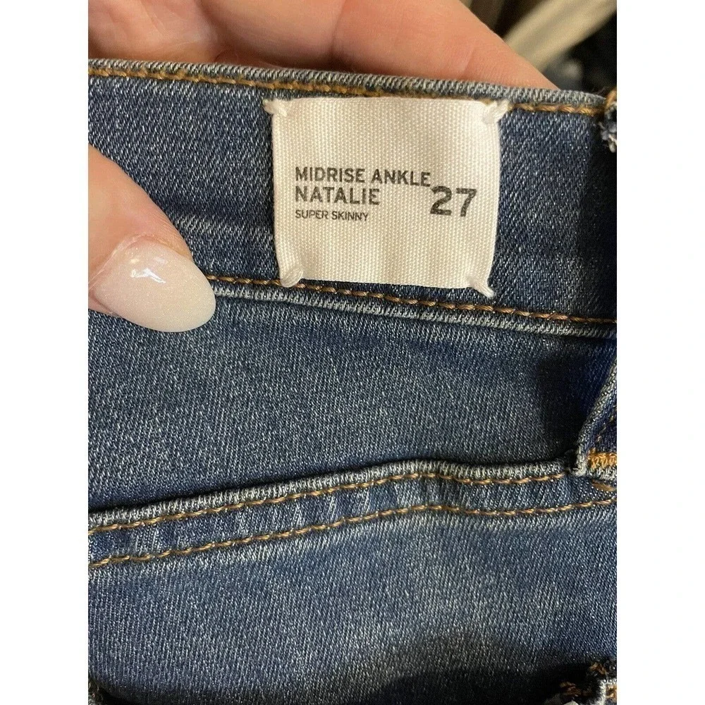 Hudson Women's Natalie Midrise Ankle Super Skinny Jeans Size 27 Blue Denim - Picture 7 of 7